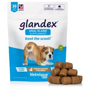 Glandex Anal Gland Support Chews for Dogs - Peanut Butter 30 Soft Chews