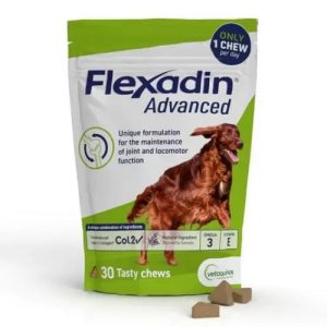 Flexadin Advanced UC-II Joint Supplement for Dogs - Supports Joint Health & Mobility 30 or 60 Chews