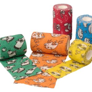 Cartoon Cohesive Elastic Bandages x 10 Rolls. Special Bitter Taste Against Chewing - 7.5cm wide x 4.5m long