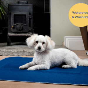 Washable & Waterproof Dog Incontinence Mat - Help In The House (Dark Blue) x 2